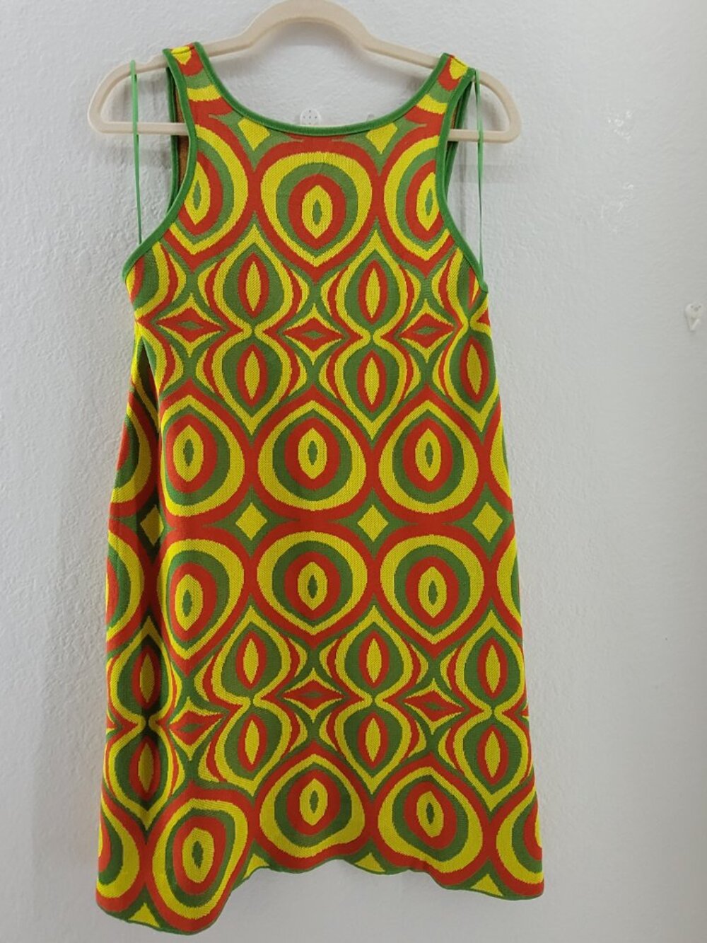 Zara Dress Women's S Citrus Mod Jacquard Knit Retro 60s 70s Style